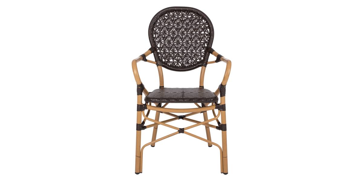 ΠΟΛΥΘΡΟΝΑ ΑΛΟΥΜΙΝΙΟΥ BAMBOO LOOK ΚΑΦΕ ΚΑΙ ΚΑΦΕ PE RATTAN HM5926.01 56x62x95Yεκ.