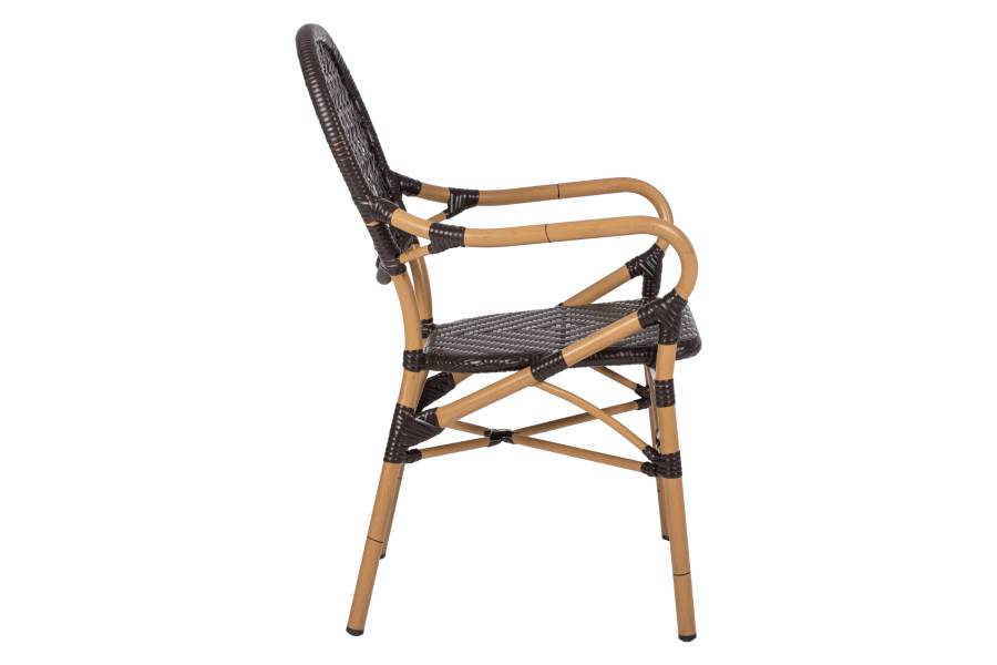 ΠΟΛΥΘΡΟΝΑ ΑΛΟΥΜΙΝΙΟΥ BAMBOO LOOK ΚΑΦΕ ΚΑΙ ΚΑΦΕ PE RATTAN HM5926.01 56x62x95Yεκ.