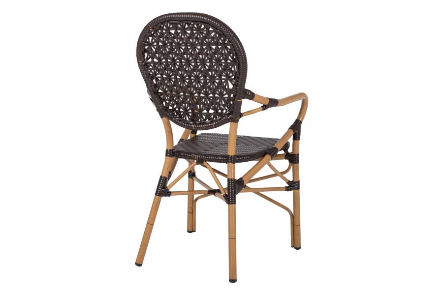 ΠΟΛΥΘΡΟΝΑ ΑΛΟΥΜΙΝΙΟΥ BAMBOO LOOK ΚΑΦΕ ΚΑΙ ΚΑΦΕ PE RATTAN HM5926.01 56x62x95Yεκ.