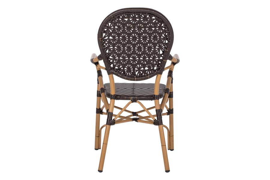 ΠΟΛΥΘΡΟΝΑ ΑΛΟΥΜΙΝΙΟΥ BAMBOO LOOK ΚΑΦΕ ΚΑΙ ΚΑΦΕ PE RATTAN HM5926.01 56x62x95Yεκ.