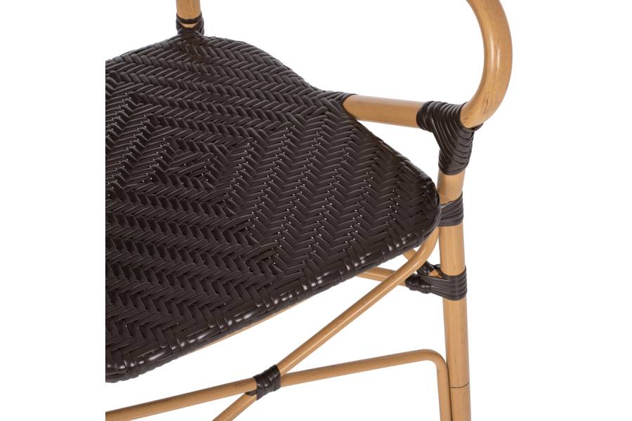 ΠΟΛΥΘΡΟΝΑ ΑΛΟΥΜΙΝΙΟΥ BAMBOO LOOK ΚΑΦΕ ΚΑΙ ΚΑΦΕ PE RATTAN HM5926.01 56x62x95Yεκ.