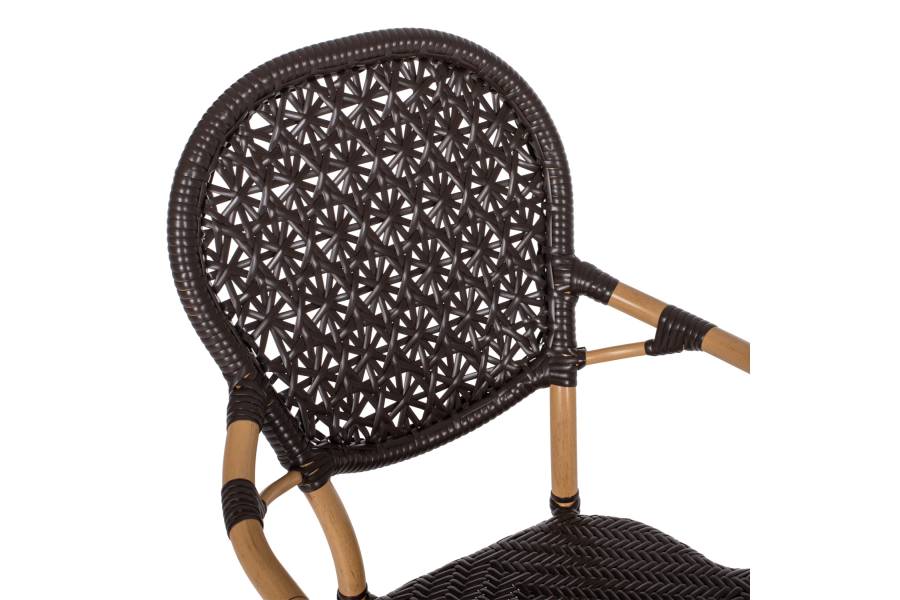 ΠΟΛΥΘΡΟΝΑ ΑΛΟΥΜΙΝΙΟΥ BAMBOO LOOK ΚΑΦΕ ΚΑΙ ΚΑΦΕ PE RATTAN HM5926.01 56x62x95Yεκ.