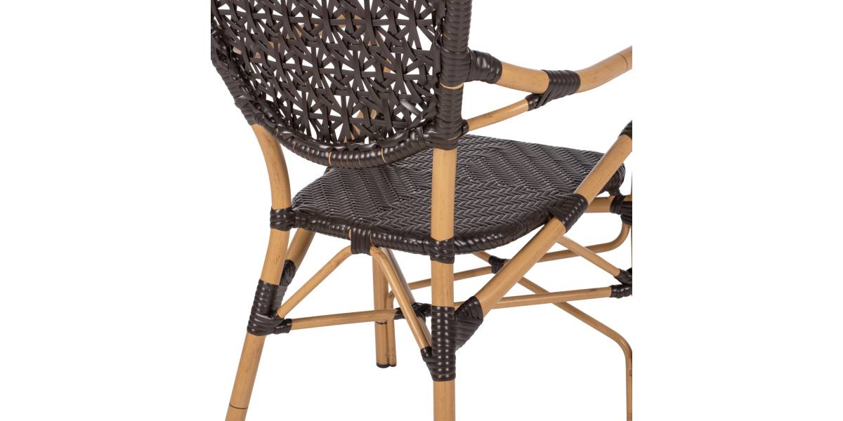 ΠΟΛΥΘΡΟΝΑ ΑΛΟΥΜΙΝΙΟΥ BAMBOO LOOK ΚΑΦΕ ΚΑΙ ΚΑΦΕ PE RATTAN HM5926.01 56x62x95Yεκ.