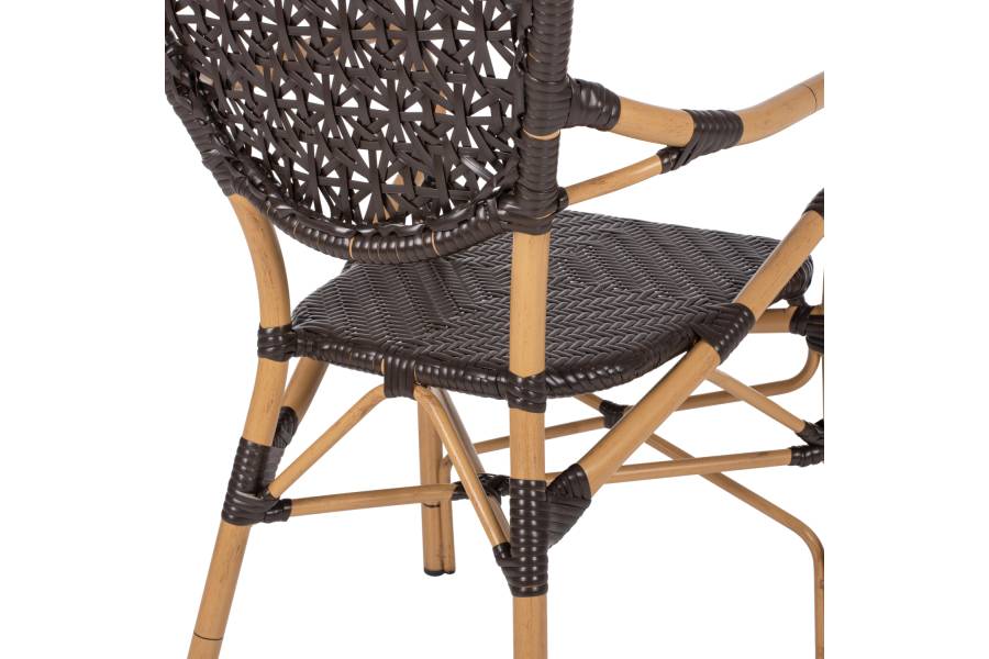 ΠΟΛΥΘΡΟΝΑ ΑΛΟΥΜΙΝΙΟΥ BAMBOO LOOK ΚΑΦΕ ΚΑΙ ΚΑΦΕ PE RATTAN HM5926.01 56x62x95Yεκ.