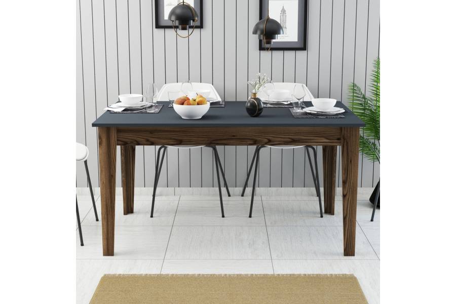 ΤΡΑΠΕΖΙ ΤΡΑΠΕΖΑΡΙΑΣ STANDARD HM9507.01 ΜΕΛΑΜΙΝΗ ΚΑΡΥΔΙ-ΑΝΘΡΑΚΙ ΜΕ ΑΠΟΘ.ΧΩΡΟ 145x88x75Yεκ.