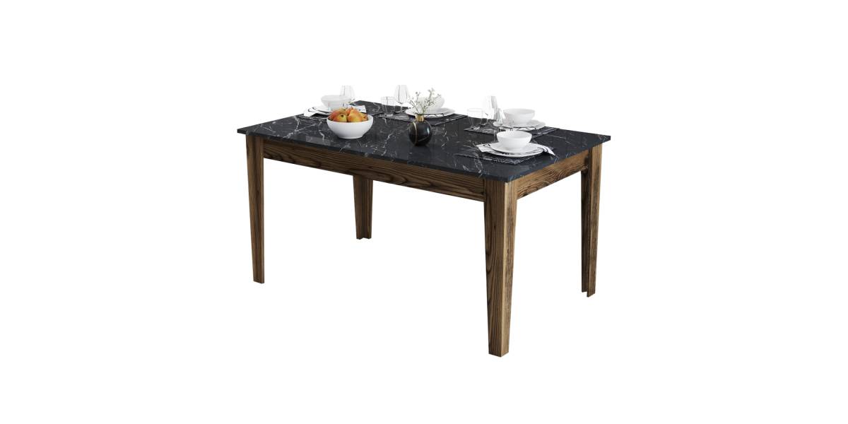 ΤΡΑΠΕΖΙ STANDARD HM9507.05 ΜΕΛΑΜΙΝΗ ΚΑΡΥΔΙ-ΜΑΥΡΟ ΜΑΡΜΑΡΟ ΜΕ ΑΠΟΘ.ΧΩΡΟ 145x88x75Yεκ.