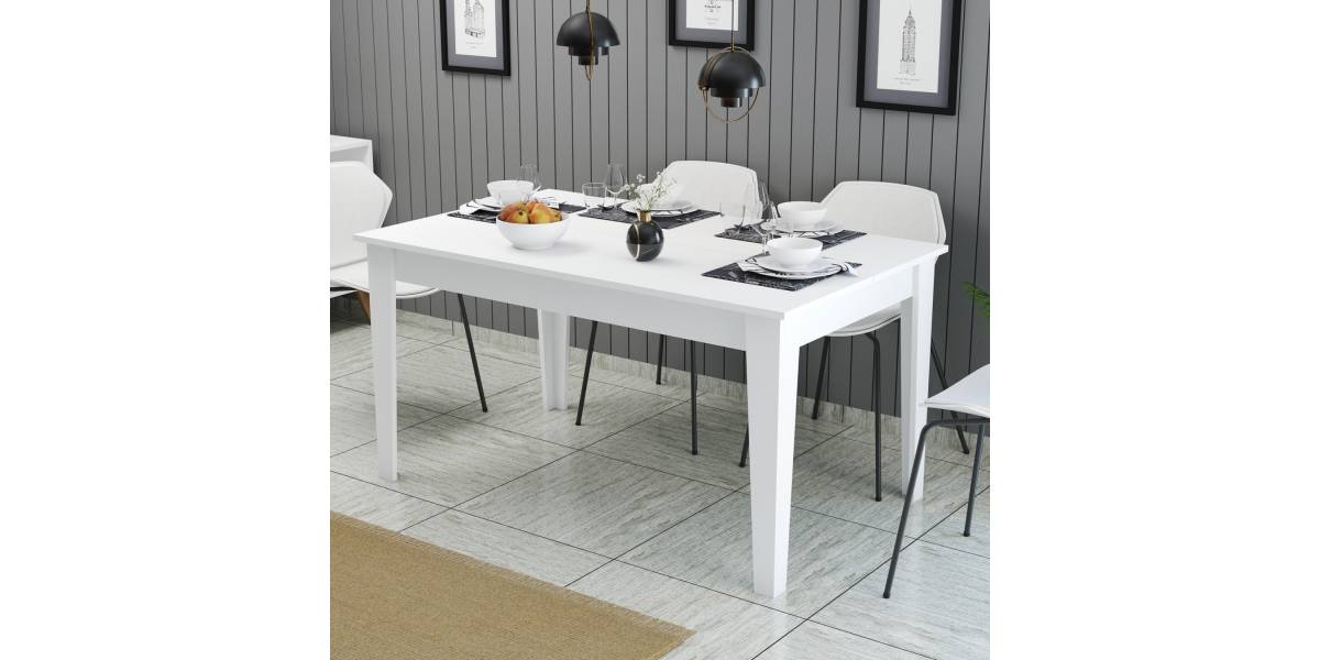 ΤΡΑΠΕΖΙ ΤΡΑΠΕΖΑΡΙΑΣ STANDARD HM9507.06 ΜΕΛΑΜΙΝΗ ΛΕΥΚΗ ΜΕ ΑΠΟΘΗΚ.ΧΩΡΟ 145x88x75Yεκ.