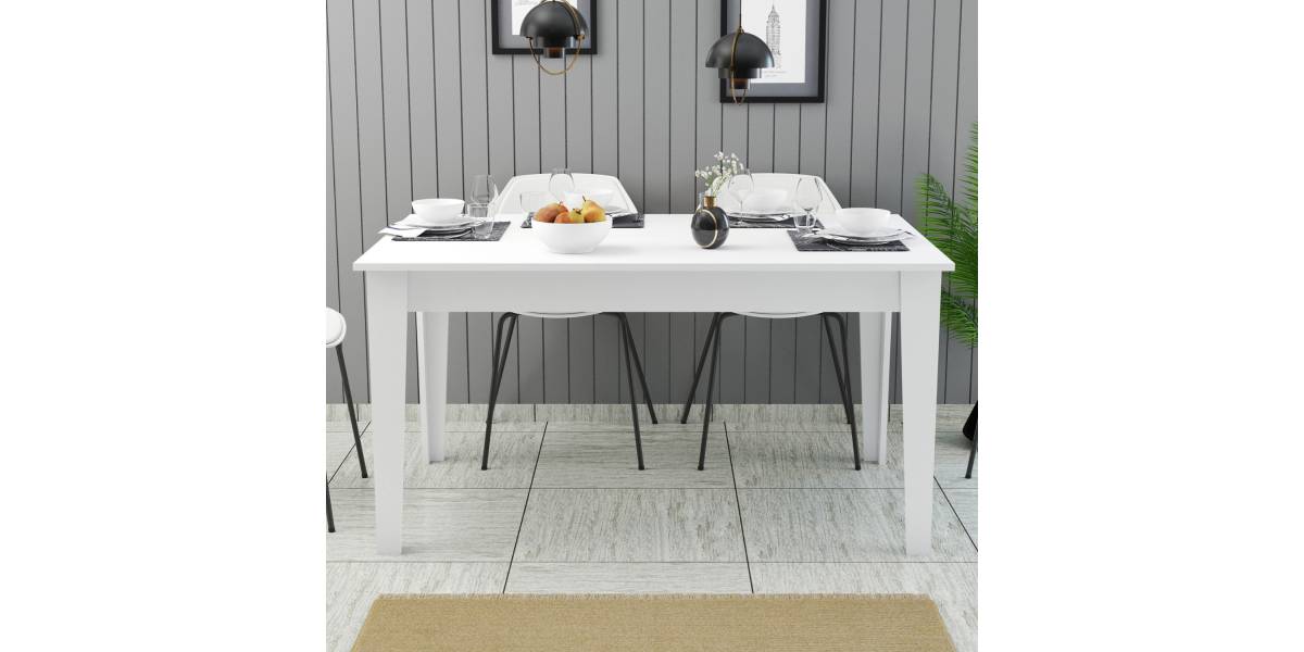 ΤΡΑΠΕΖΙ ΤΡΑΠΕΖΑΡΙΑΣ STANDARD HM9507.06 ΜΕΛΑΜΙΝΗ ΛΕΥΚΗ ΜΕ ΑΠΟΘΗΚ.ΧΩΡΟ 145x88x75Yεκ.