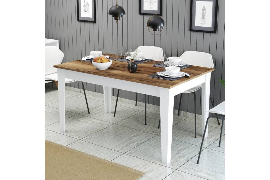 ΤΡΑΠΕΖΙ ΤΡΑΠΕΖΑΡΙΑΣ STANDARD HM9507.07 ΜΕΛΑΜΙΝΗ ΛΕΥΚΗ-ΚΑΡΥΔΙ ΜΕ ΑΠΟΘ.ΧΩΡΟ 145x88x75Yεκ.