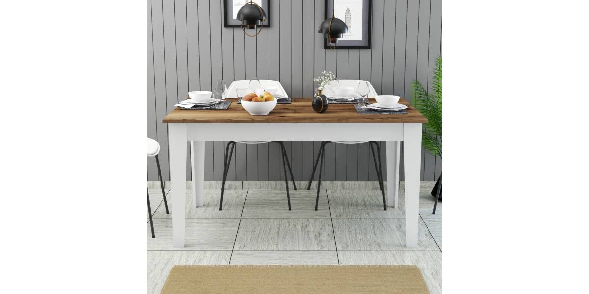 ΤΡΑΠΕΖΙ ΤΡΑΠΕΖΑΡΙΑΣ STANDARD HM9507.07 ΜΕΛΑΜΙΝΗ ΛΕΥΚΗ-ΚΑΡΥΔΙ ΜΕ ΑΠΟΘ.ΧΩΡΟ 145x88x75Yεκ.