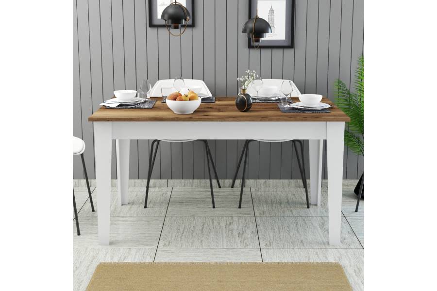 ΤΡΑΠΕΖΙ ΤΡΑΠΕΖΑΡΙΑΣ STANDARD HM9507.07 ΜΕΛΑΜΙΝΗ ΛΕΥΚΗ-ΚΑΡΥΔΙ ΜΕ ΑΠΟΘ.ΧΩΡΟ 145x88x75Yεκ.