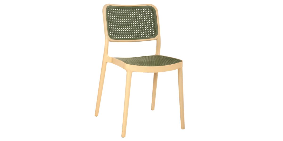 ΚΑΡΕΚΛΑ ΠΟΛΥΠΡΟΠΥΛΕΝΙΟΥ MEKO HM5934.04 ΜΠΕΖ ΜΕ OLIVE GREEN ΨΑΘΑ 41x49x102Υ εκ.