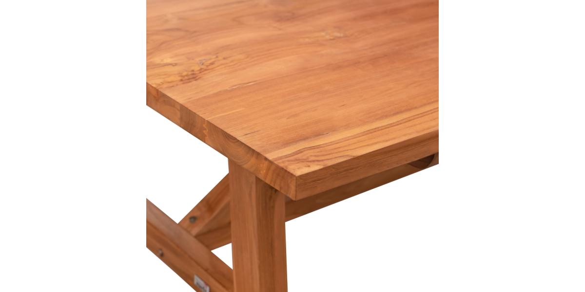 ΤΡΑΠΕΖΙ ΤΡΑΠΕΖΑΡΙΑΣ GROOVE HM9453.01 ΑΠΟ ΞΥΛΟ ΤΕΑΚ ΚΑΡΥΔΙ 260x120x79,5Υ εκ.