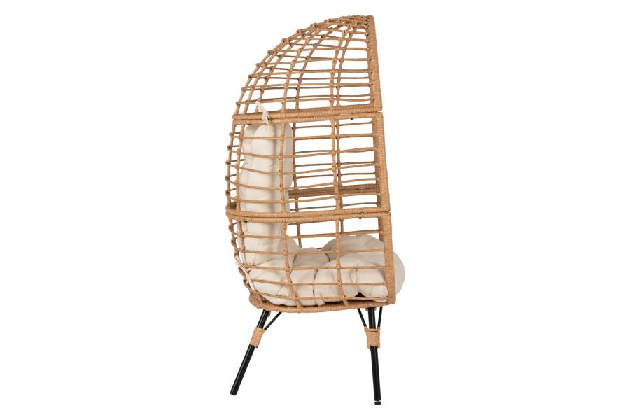 ΠΟΛΥΘΡΟΝΑ Τ.ΦΩΛΙΑ RATTAN HM5869.01 ΜΕΤΑΛ. ΠΟΔΙΑ ΜΑΥΡΑ 77x72x148 εκ.