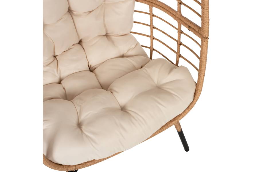 ΠΟΛΥΘΡΟΝΑ Τ.ΦΩΛΙΑ RATTAN HM5869.01 ΜΕΤΑΛ. ΠΟΔΙΑ ΜΑΥΡΑ 77x72x148 εκ.