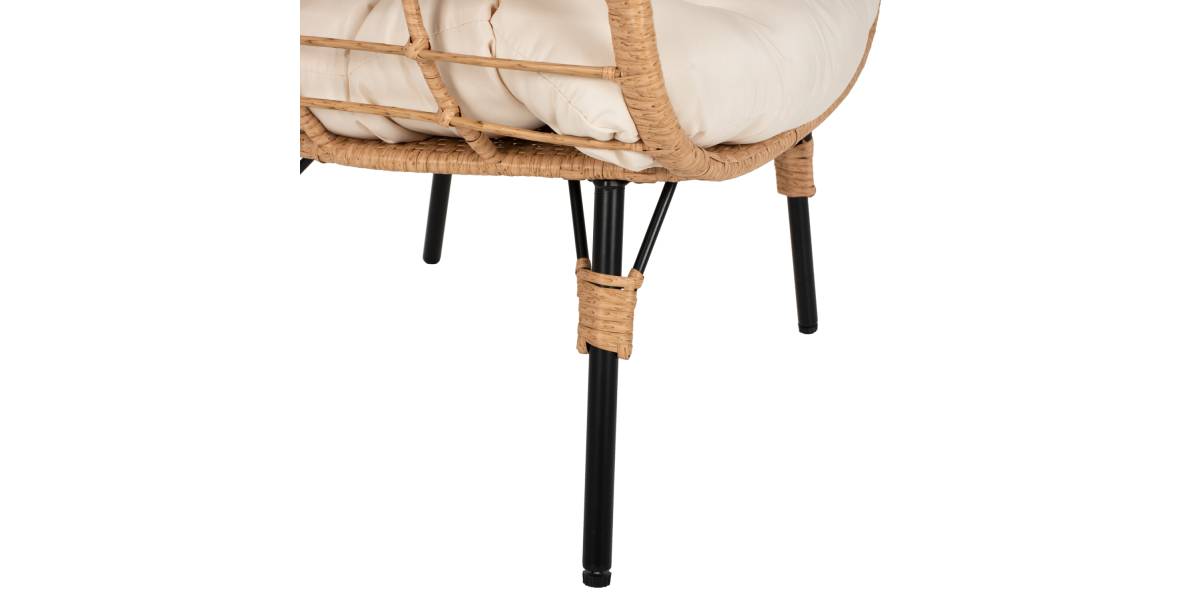 ΠΟΛΥΘΡΟΝΑ Τ.ΦΩΛΙΑ RATTAN HM5869.01 ΜΕΤΑΛ. ΠΟΔΙΑ ΜΑΥΡΑ 77x72x148 εκ.