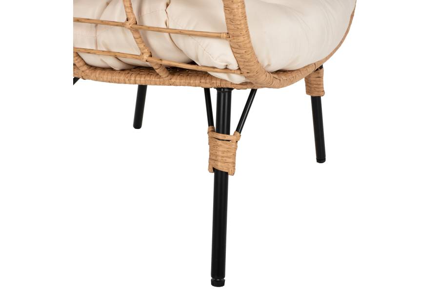 ΠΟΛΥΘΡΟΝΑ Τ.ΦΩΛΙΑ RATTAN HM5869.01 ΜΕΤΑΛ. ΠΟΔΙΑ ΜΑΥΡΑ 77x72x148 εκ.