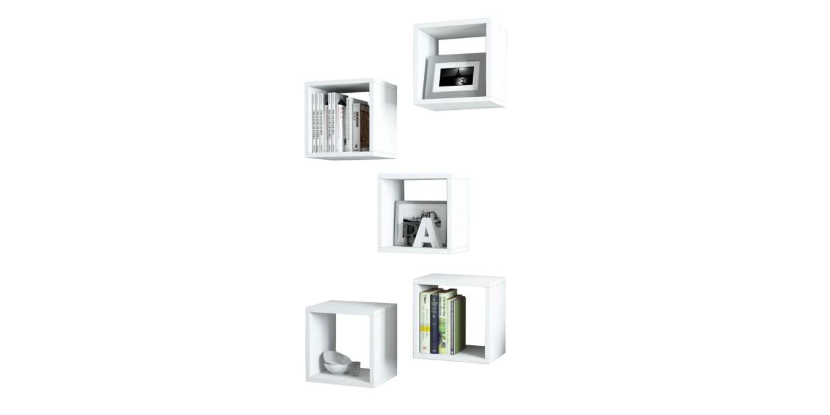 ΣΕΤ ΡΑΦΙΑ ΤΟΙΧΟΥ 5ΤΜΧ ΜΕΛΑΜΙΝΗΣ HM9519.03 ΛΕΥΚΟ 30x30x24Y εκ.