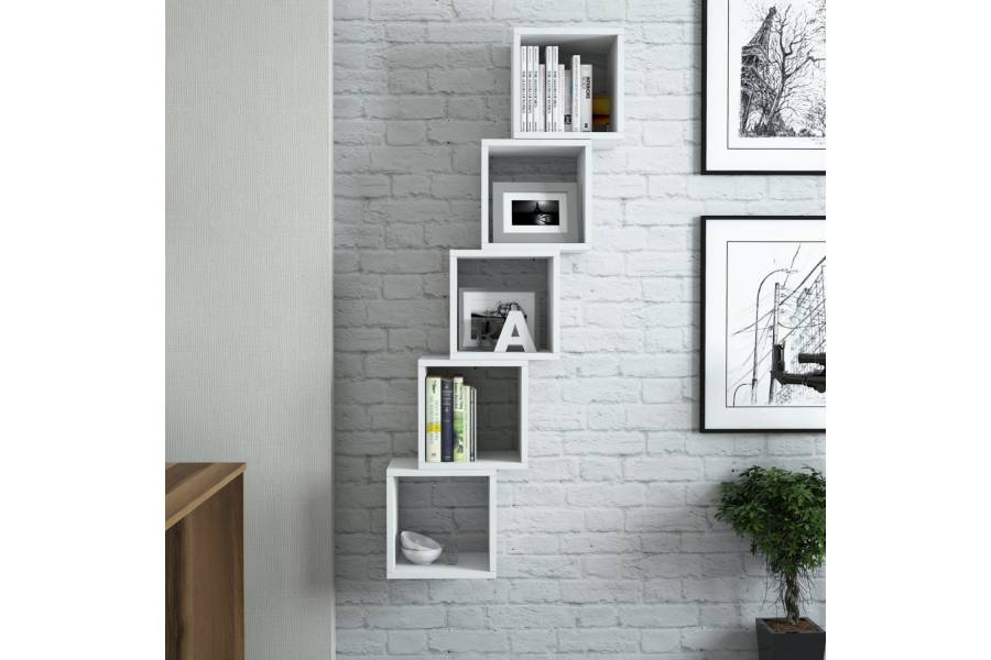 ΣΕΤ ΡΑΦΙΑ ΤΟΙΧΟΥ 5ΤΜΧ ΜΕΛΑΜΙΝΗΣ HM9519.03 ΛΕΥΚΟ 30x30x24Y εκ.