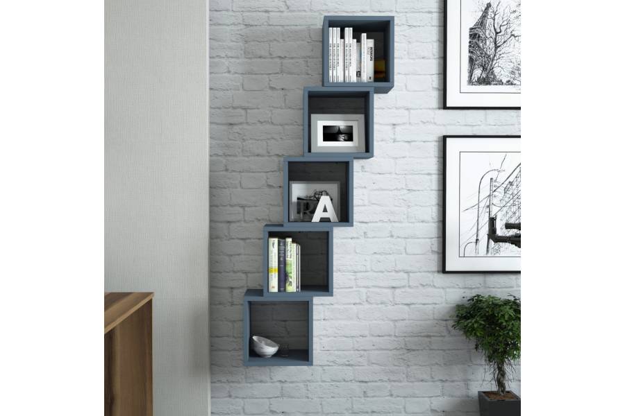 ΣΕΤ ΡΑΦΙΑ ΤΟΙΧΟΥ 5ΤΜΧ ΜΕΛΑΜΙΝΗΣ HM9519.05 ΜΠΛΕ 30x30x24Y εκ.