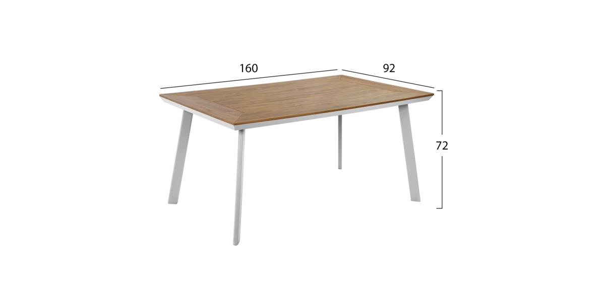 ΣΕΤ ΤΡΑΠΕΖΑΡΙΑΣ 7ΤΜΧ ΤΡΑΠΕΖΙ POLYWOOD 160Χ92 & ΠΟΛΥΘΡΟΝΑ ΜΕΤΑΛΛΙΚΗ TEXTLINE ΛΕΥΚΟ HM11831