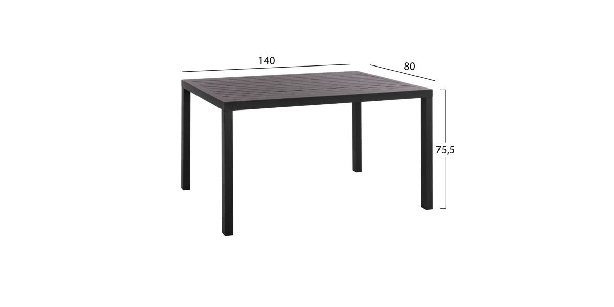 ΣΕΤ ΤΡΑΠΕΖΑΡΙΑΣ 5ΤΜΧ ΤΡΑΠΕΖΙ 140x80 & ΠΟΛΥΘΡΟΝΑ ΜΕΤΑΛΛΙΚΗ TEXTLINE ΓΚΡΙ HM11796