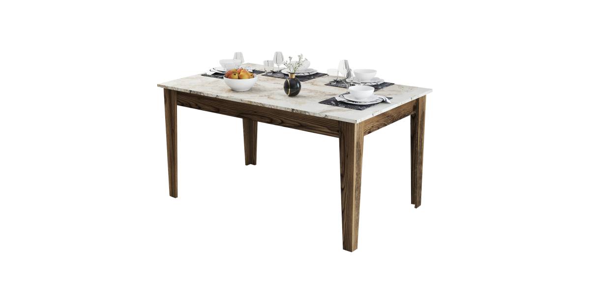 ΤΡΑΠΕΖΙ STANDARD HM9507.03 ΜΕΛΑΜΙΝΗ ΚΑΡΥΔΙ-ΛΕΥΚΟ ΜΑΡΜΑΡΟ ΜΕ ΑΠΟΘ.ΧΩΡΟ 145x88x75Yεκ.