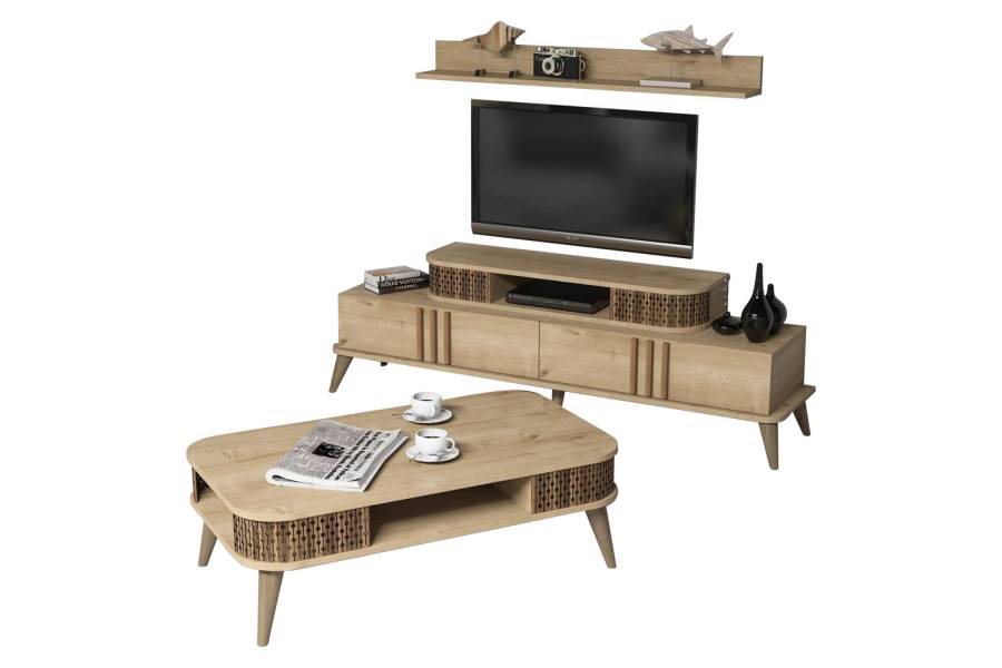 ΣΥΝΘΕΣΗ ΣΑΛΟΝΙΟΥ 2 ΤΜΧ ΦΥΣΙΚΟ OAK HM11848.01