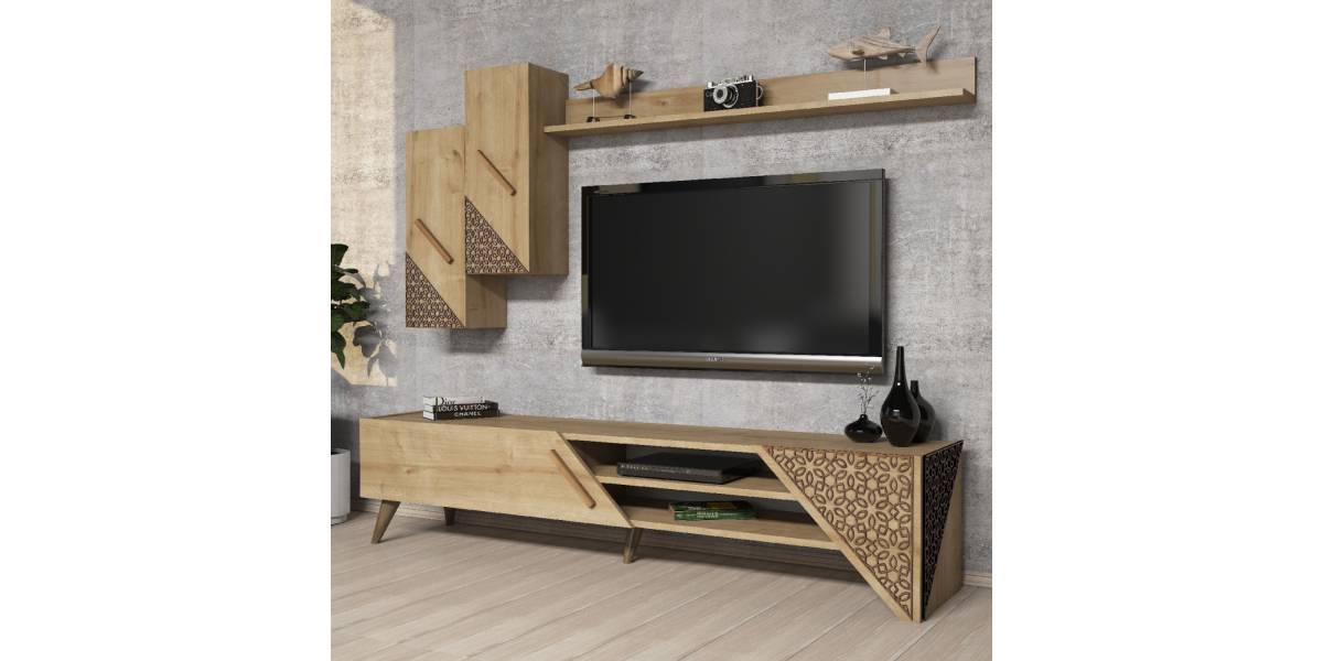 ΣΥΝΘΕΣΗ ΣΑΛΟΝΙΟΥ ΜΕΛΑΜΙΝΗΣ 2 ΤΜΧ ΦΥΣΙΚΟ OAK HM11849.01