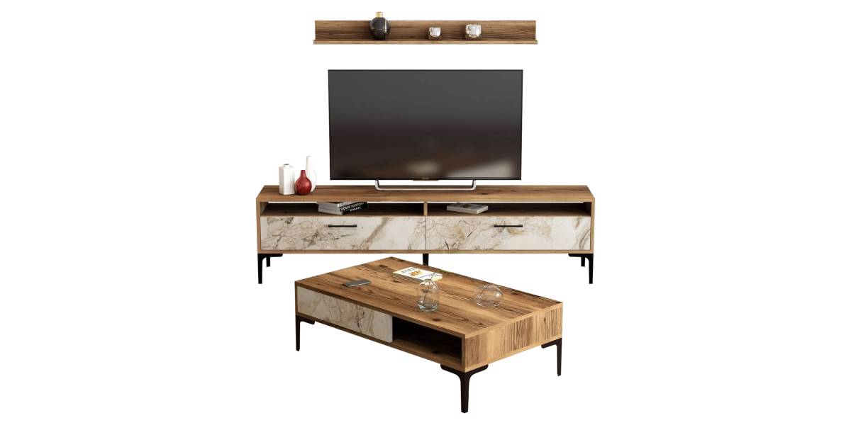 ΣΥΝΘΕΣΗ ΣΑΛΟΝΙΟΥ ΜΕΛΑΜΙΝΗΣ 2ΤΜΧ ΚΑΡΥΔΙ-WHITE MARBLE HM11855.02