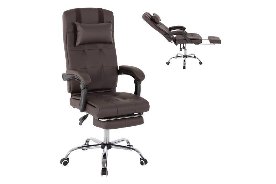 ΠΟΛΥΘΡΟΝΑ ΓΡΑΦΕΙΟΥ ΔΙΕΥΘΥΝΤΙΚΗ ΚΑΦΕ HM1057.19 ΜΕ ΠΤΥΣΣΟΜΕΝΟ ΥΠΟΠΟΔΙΟ 58x71x128Y εκ.