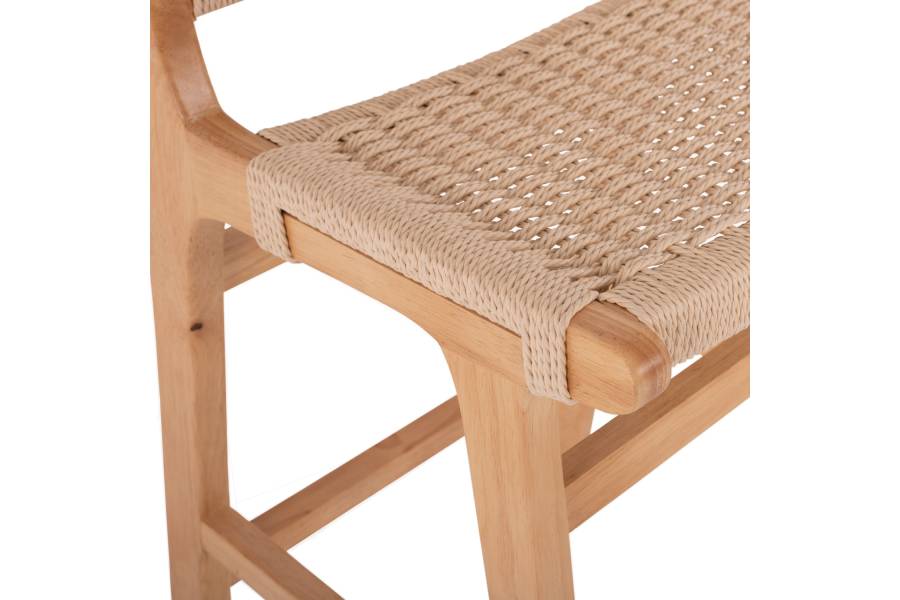 ΣΚΑΜΠΟ ΜΕΣΑΙΟΥ ΥΨΟΥΣ HM9332.01 RUBBERWOOD & ΣΧΟΙΝΙ- ΦΥΣΙΚΟ ΧΡΩΜΑ 45x46x95Υεκ.