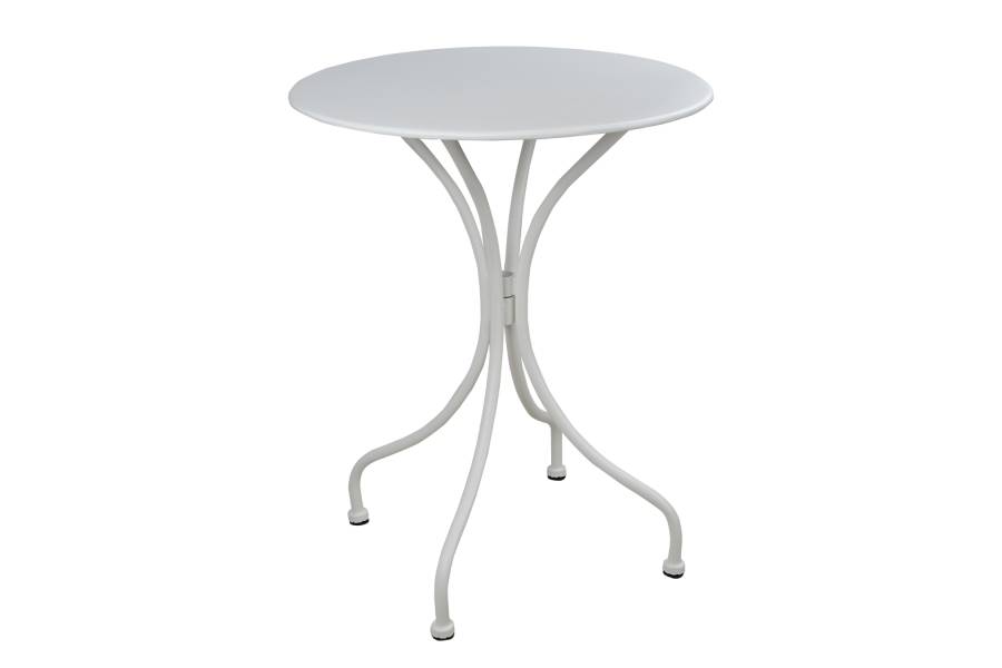 ΤΡΑΠΕΖΙ ΣΤΡΟΓΓΥΛΟ ΜΕΤΑΛΛΙΚΟ ALPINE ΛΕΥΚΟ HM5104.12 Φ60x72Υεκ.