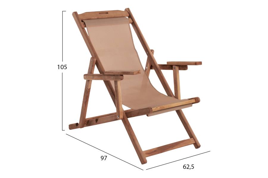 ΣΕΖΛΟΝΓΚ ΛΗΜΝΟΣ ΜΕ ΜΠΡΑΤΣΑ ΕΜΠΟΤΙΣΜΟΥ ΚΑΡΥΔΙ ΜΕ ΠΑΝΙ ΜΟΚΑ HM11878 62,5x97x105Υ εκ.