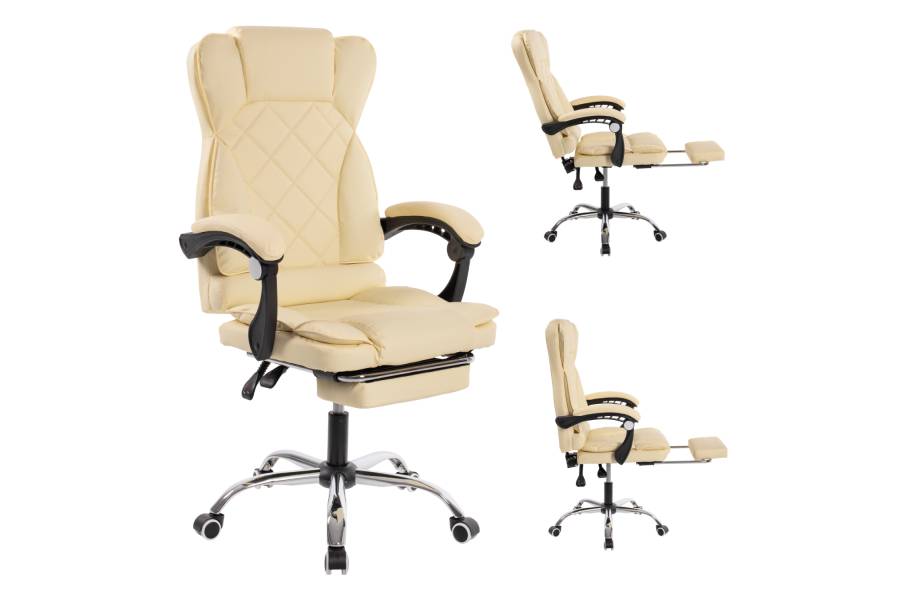 ΚΑΡΕΚΛΑ ΓΡΑΦΕΙΟΥ ΜΕ ΥΠΟΠΟΔΙΟ HM1184.02 ΕΚΡΟΥ PU 63x65x117Y εκ.