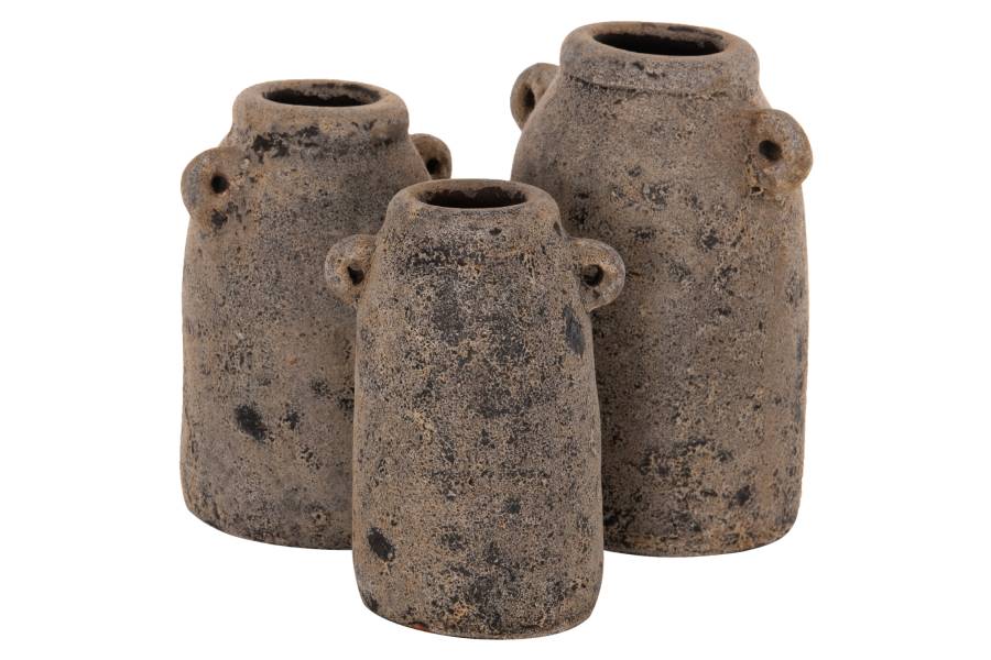 ΔΙΑΚΟΣΜΗΤΙΚA ΣΕΤ 3ΤΜΧ ΒΑΖA ΑΠΟ TERRACOTTA ΓΚΡΙ HM7710.11 Φ12Χ22Υ εκ