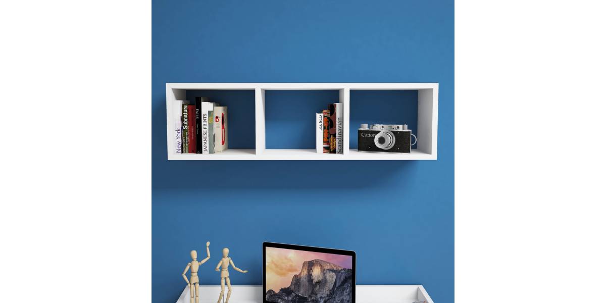 ΡΑΦΙΕΡΑ ΤΟΙΧΟΥ ΜΕΛΑΜΙΝΗΣ ΛΕΥΚΗ HM9228.11 90x22x25,6Υ εκ.