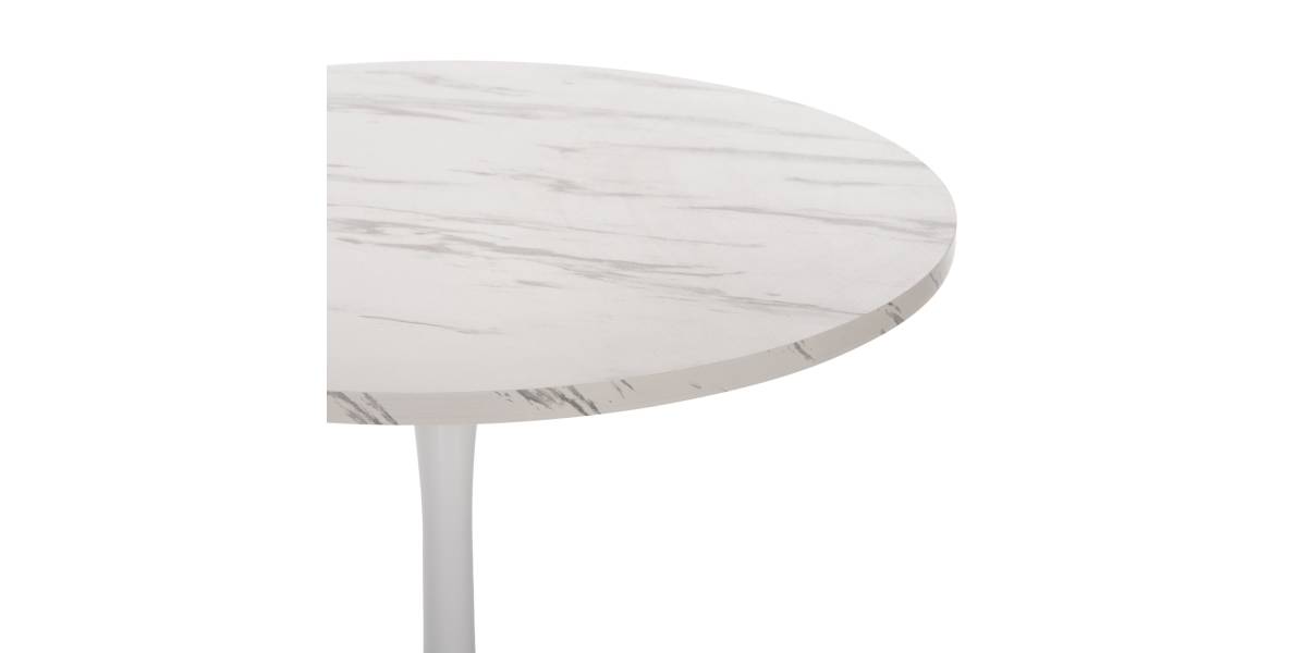 ΤΡΑΠΕΖΙ ΤΡΑΠΕΖΑΡΙΑΣ ROLLO HM9421.01 ΣΤΡΟΓΓΥΛΟ WHITE MARBLE Φ90x74Y εκ.