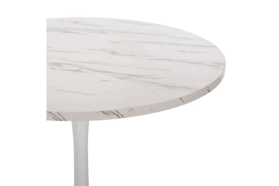 ΤΡΑΠΕΖΙ ΤΡΑΠΕΖΑΡΙΑΣ ROLLO HM9421.01 ΣΤΡΟΓΓΥΛΟ WHITE MARBLE Φ90x74Y εκ.