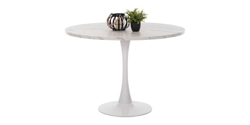 ΤΡΑΠΕΖΙ ΤΡΑΠΕΖΑΡΙΑΣ ROLLO HM9422.01 ΣΤΡΟΓΓΥΛΟ WHITE MARBLE Φ120x74Yεκ.