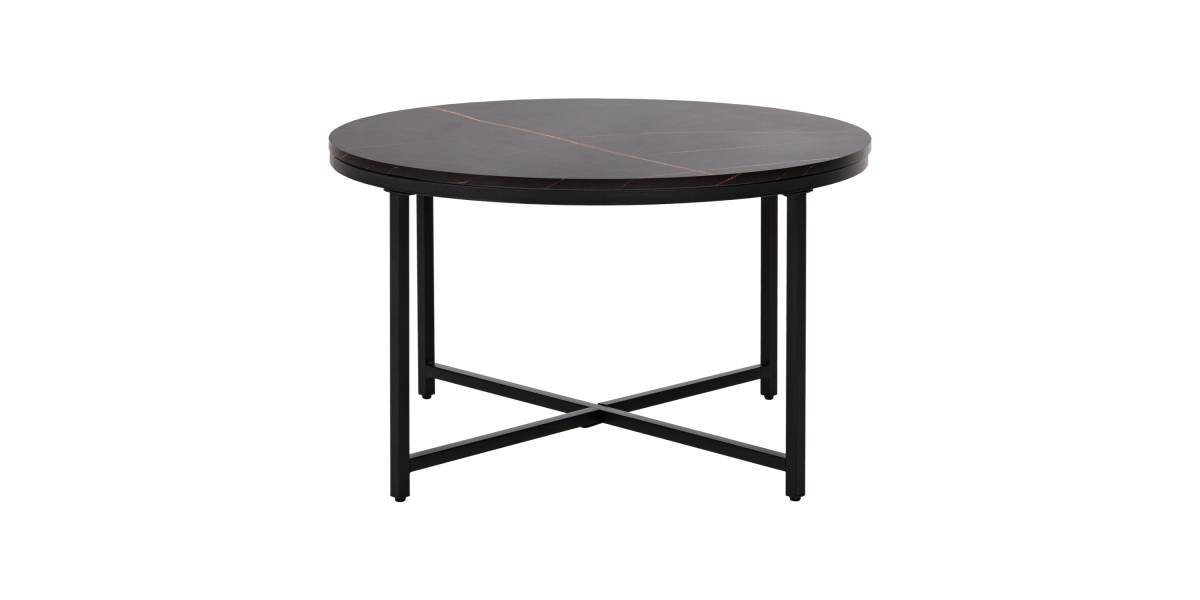 ΤΡΑΠΕΖΙ ΣΑΛΟΝΙΟΥ HM9420.03 BLACK MARBLE ΜΕΛΑΜΙΝΗ-ΜΑΥΡΗ ΜΕΤΑΛΛΙΚΗ ΒΑΣΗ Φ80x48,5Yεκ.