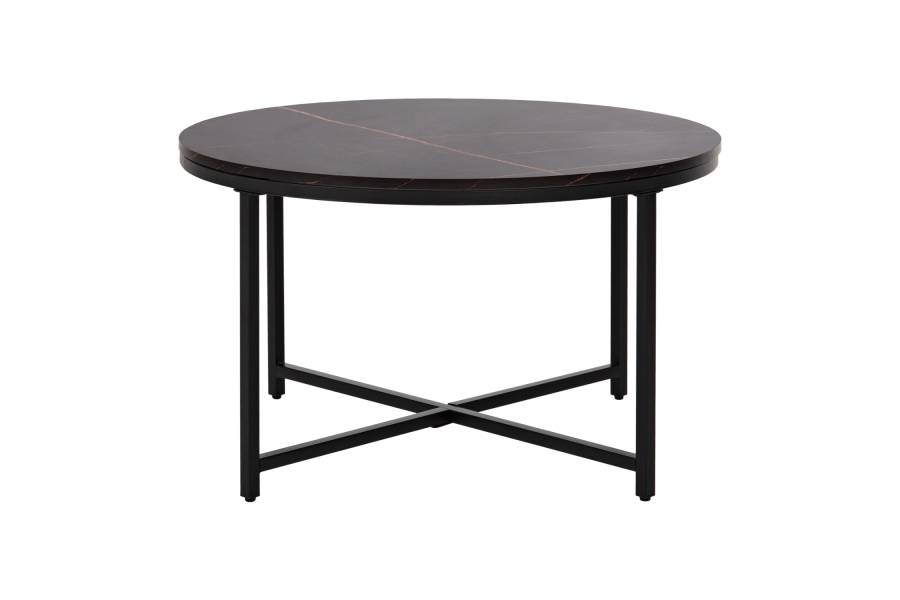 ΤΡΑΠΕΖΙ ΣΑΛΟΝΙΟΥ HM9420.03 BLACK MARBLE ΜΕΛΑΜΙΝΗ-ΜΑΥΡΗ ΜΕΤΑΛΛΙΚΗ ΒΑΣΗ Φ80x48,5Yεκ.