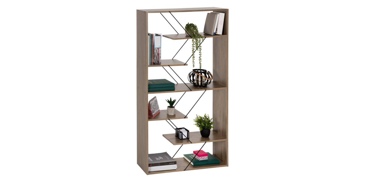 ΒΙΒΛΙΟΘΗΚΗ TARS HM2240.13 OLIVE GREY ΜΕΛΑΜΙΝΗ-ΜΑΥΡΕΣ ΜΕΤΑΛΛΙΚΕΣ ΒΕΡΓΕΣ 84x24x157Yεκ.