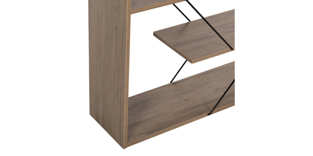 ΒΙΒΛΙΟΘΗΚΗ TARS HM2240.13 OLIVE GREY ΜΕΛΑΜΙΝΗ-ΜΑΥΡΕΣ ΜΕΤΑΛΛΙΚΕΣ ΒΕΡΓΕΣ 84x24x157Yεκ.