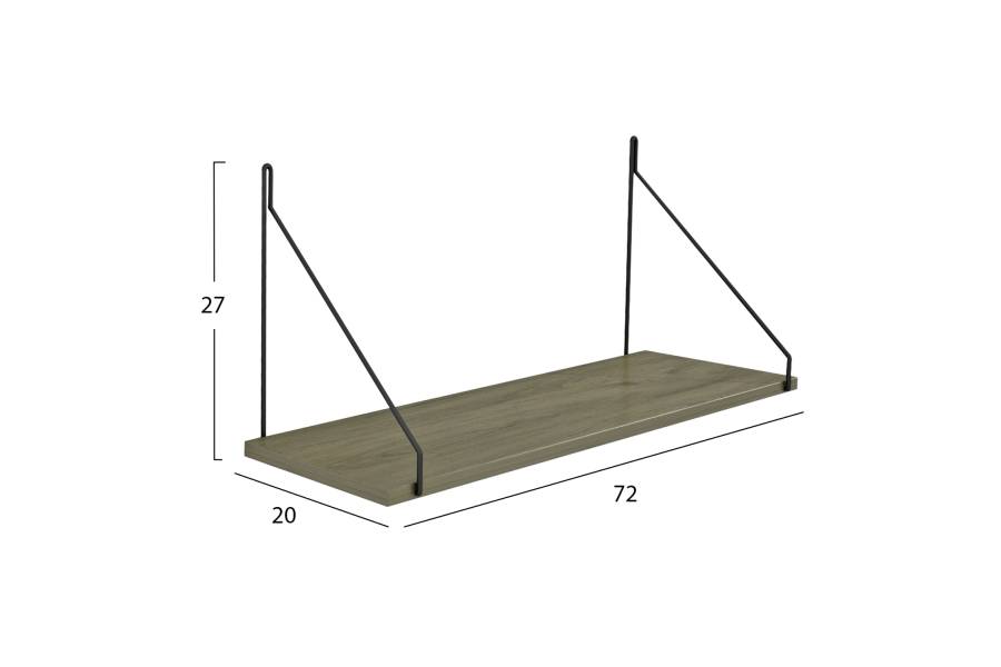 ΡΑΦΙ ΤΟΙΧΟΥ AGILAN ΜΕΛΑΜΙΝΗΣ HM9183.12 OLIVE GREY 72x20x27Y εκ.