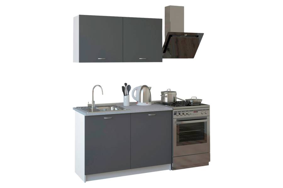 ΣΥΝΘΕΣΗ ΚΟΥΖΙΝΑΣ BLAINE ΜΕΛΑΜΙΝΗ ΓΚΡΙ HM2439.10 120x46-29,2εκ.