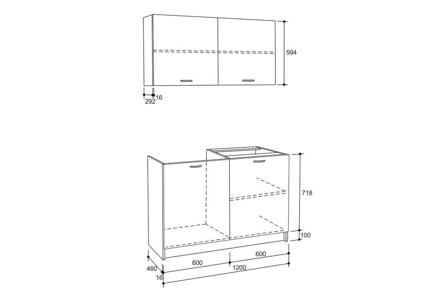 ΣΥΝΘΕΣΗ ΚΟΥΖΙΝΑΣ BLAINE ΜΕΛΑΜΙΝΗ ΓΚΡΙ HM2439.10 120x46-29,2εκ.