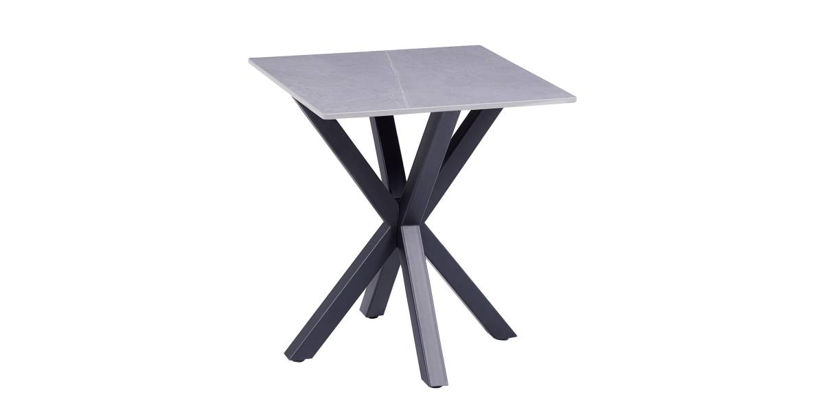 ΒΟΗΘΗΤΙΚΟ ΤΡΑΠΕΖΑΚΙ ΣΑΛΟΝΙΟΥ HM9471.05 GREY MARBLE TOP-ΜΑΥΡΗ ΜΕΤΑΛ.ΒΑΣΗ 50x50x55Yεκ.