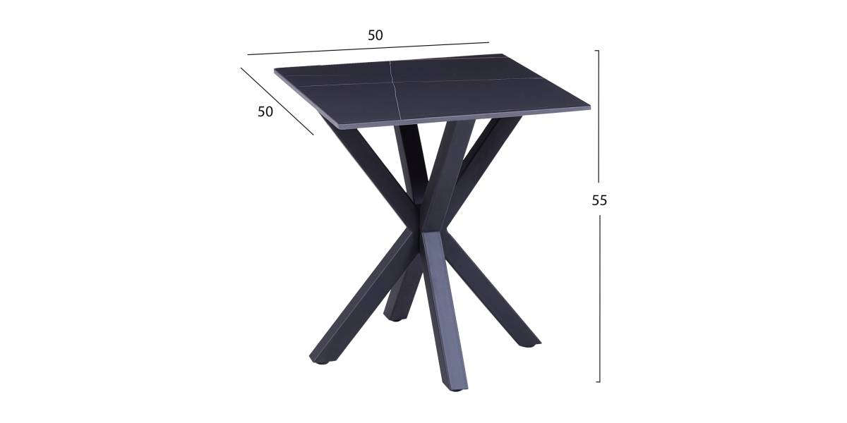 ΒΟΗΘΗΤΙΚΟ ΤΡΑΠΕΖΑΚΙ ΣΑΛΟΝΙΟΥ HM9471.04 BLACK MARBLE TOP-ΜΑΥΡΗ ΜΕΤΑΛ.ΒΑΣΗ 50x50x55Υεκ.