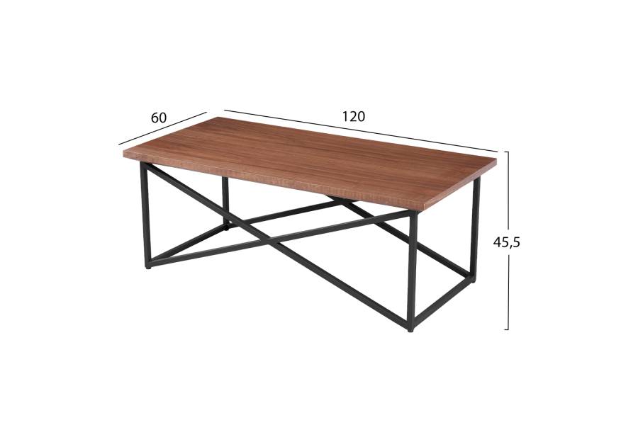 ΤΡΑΠΕΖΙ ΣΑΛΟΝΙΟΥ HM9469.02 MDF ΜΕ ΚΑΠΛΑΜΑ ΑΠΟ ΞΥΛΟ ΦΡΑΞΟΥ 120x60x45,5Yεκ.